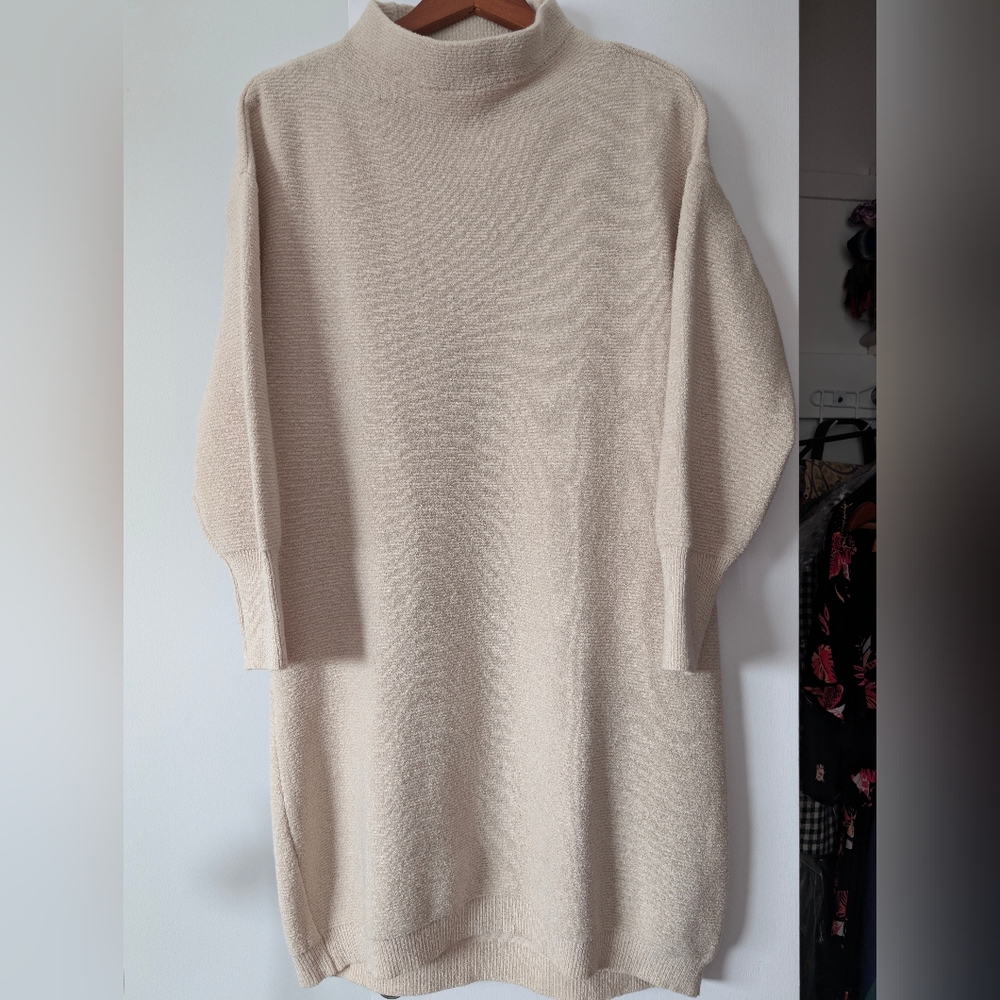 Elegant Cream Long Sleeve Dress